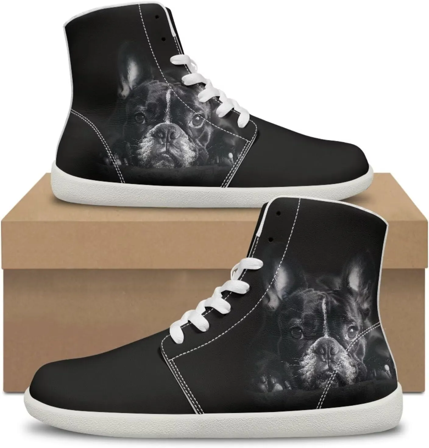Men's Sneakers Animals Print Women Barefoot Shoes Hightop Sneakers Wide Toe Anti Slip Work Sneaker Minimalist Zero Drop Sole Shoes