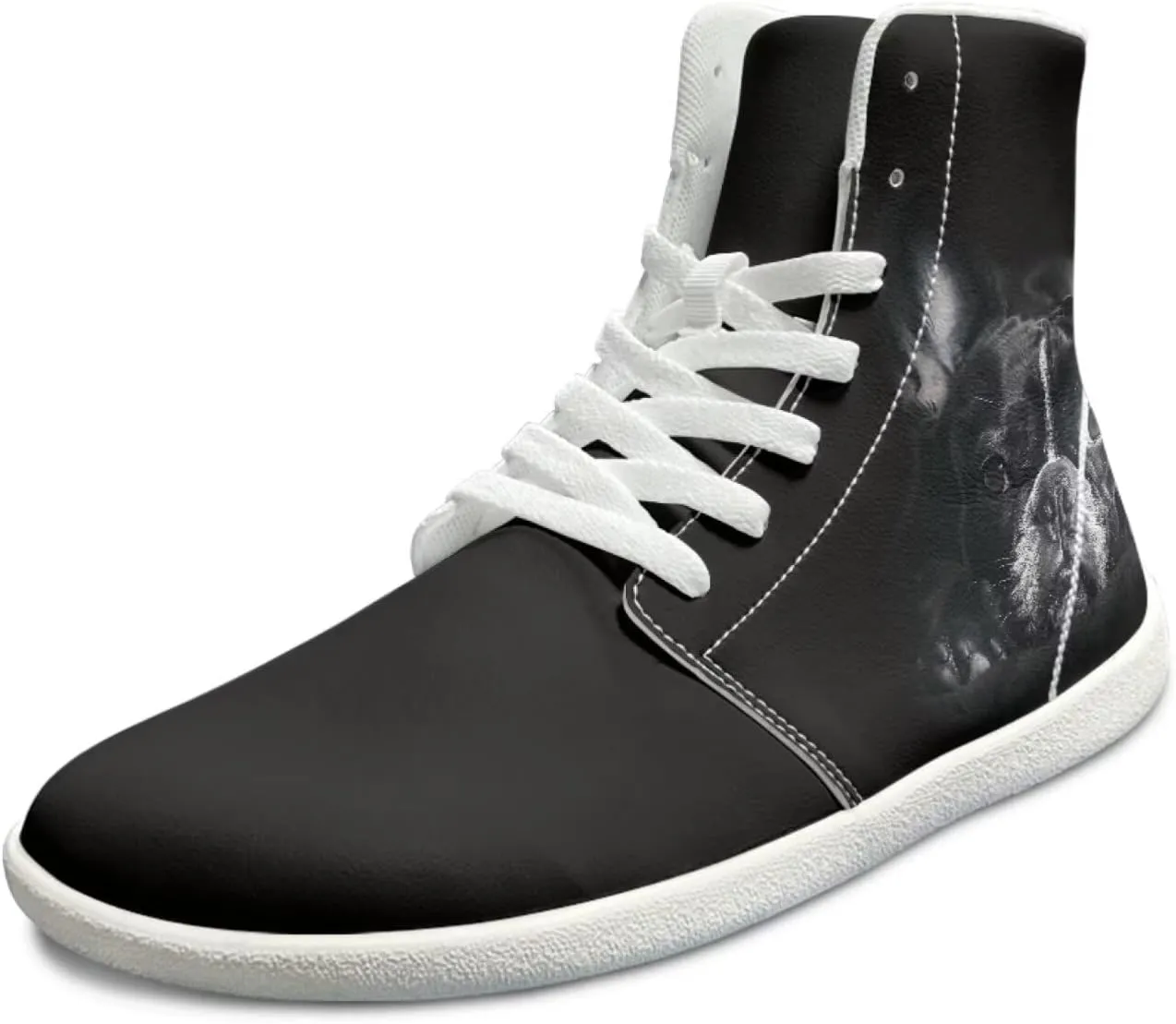 Men's Sneakers Animals Print Women Barefoot Shoes Hightop Sneakers Wide Toe Anti Slip Work Sneaker Minimalist Zero Drop Sole Shoes