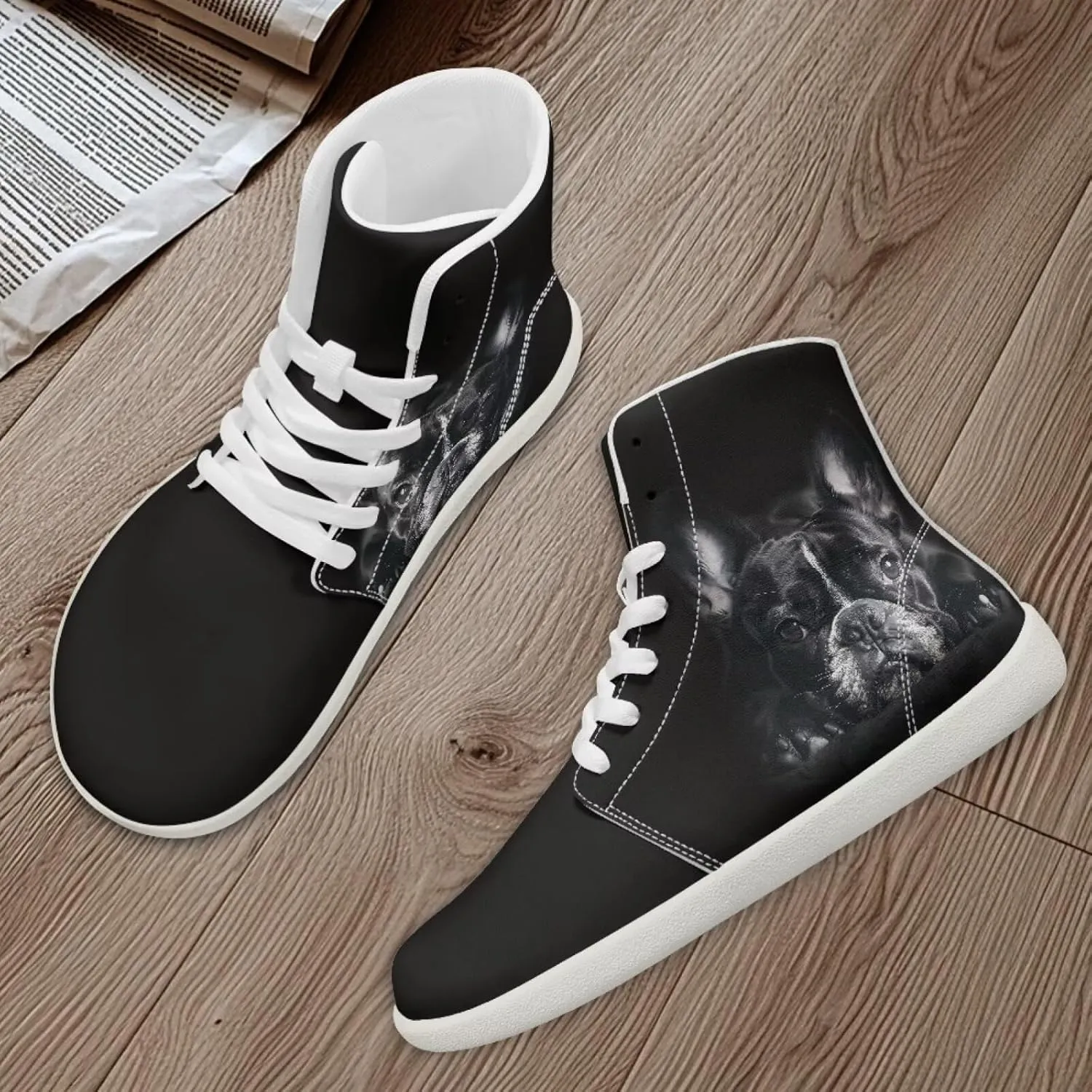 Men's Sneakers Animals Print Women Barefoot Shoes Hightop Sneakers Wide Toe Anti Slip Work Sneaker Minimalist Zero Drop Sole Shoes