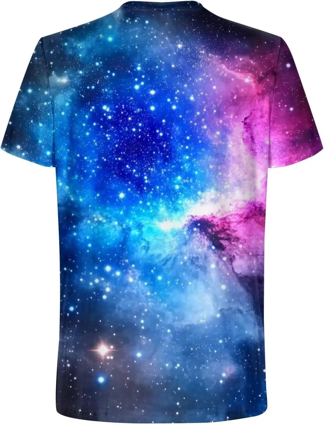 Men's Starry Sky Print Crewneck T Shirt Short Sleeve Casual Pullover Basic Workout Tee Shirts Stretch Summer Tops