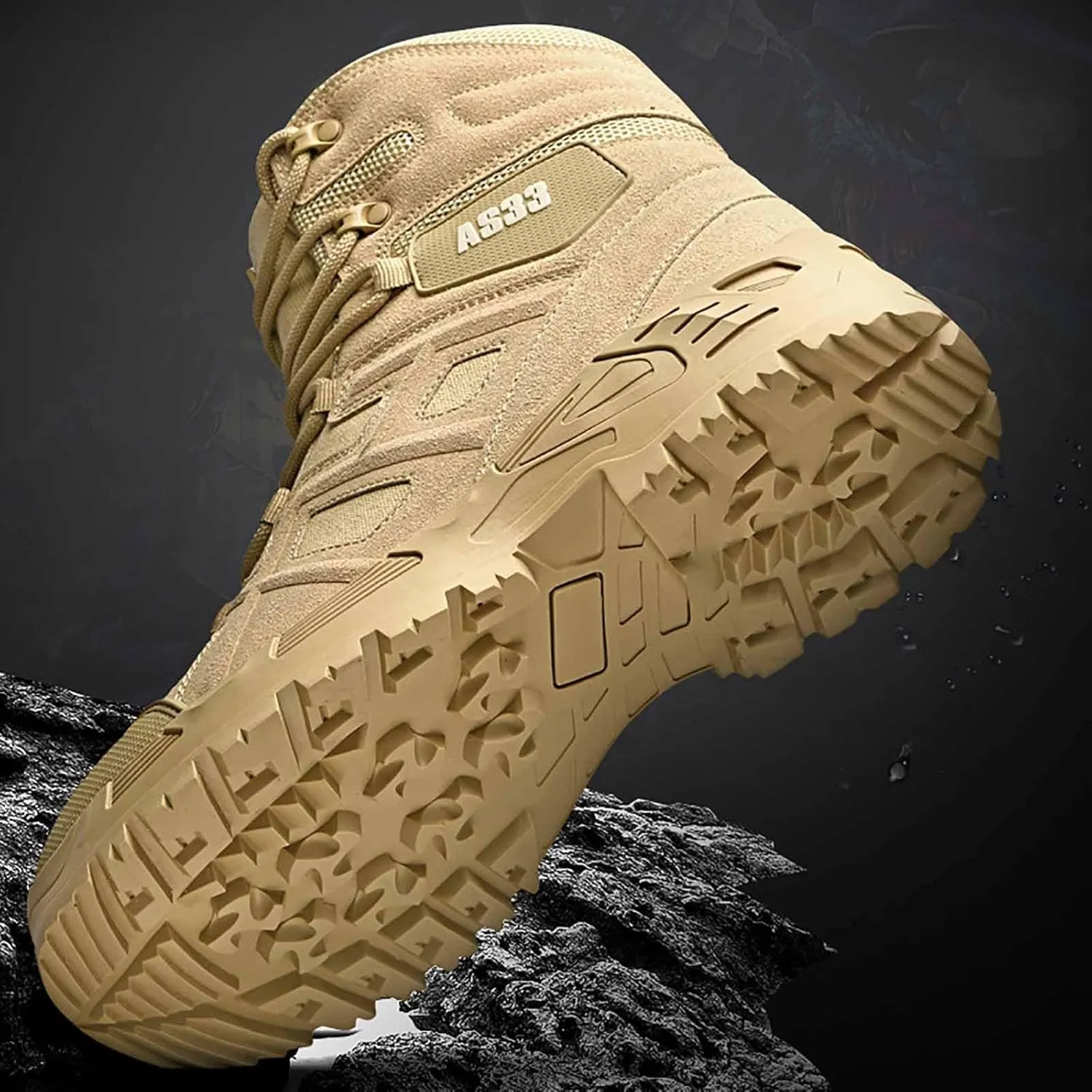 Men's Tactical Boots, Men's Military Tactical Boots, Durable Suede Leather Military Work Boots, Waterproof Hiking Work Boots, Lightweight Military Boots, Breathable Desert Boots