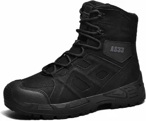 Men's Tactical Boots, Men's Military Tactical Boots, Durable Suede Leather Military Work Boots, Waterproof Hiking Work Boots, Lightweight Military Boots, Breathable Desert Boots