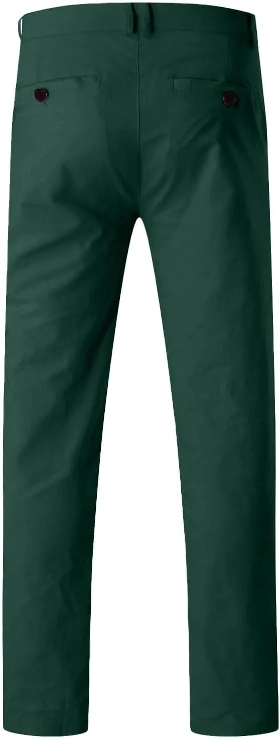 Men's Tapered Golf Joggers Straight Leg Slim Fit Canvas Work Pant Elastic Waist Drawstring Pant with Multi Pockets