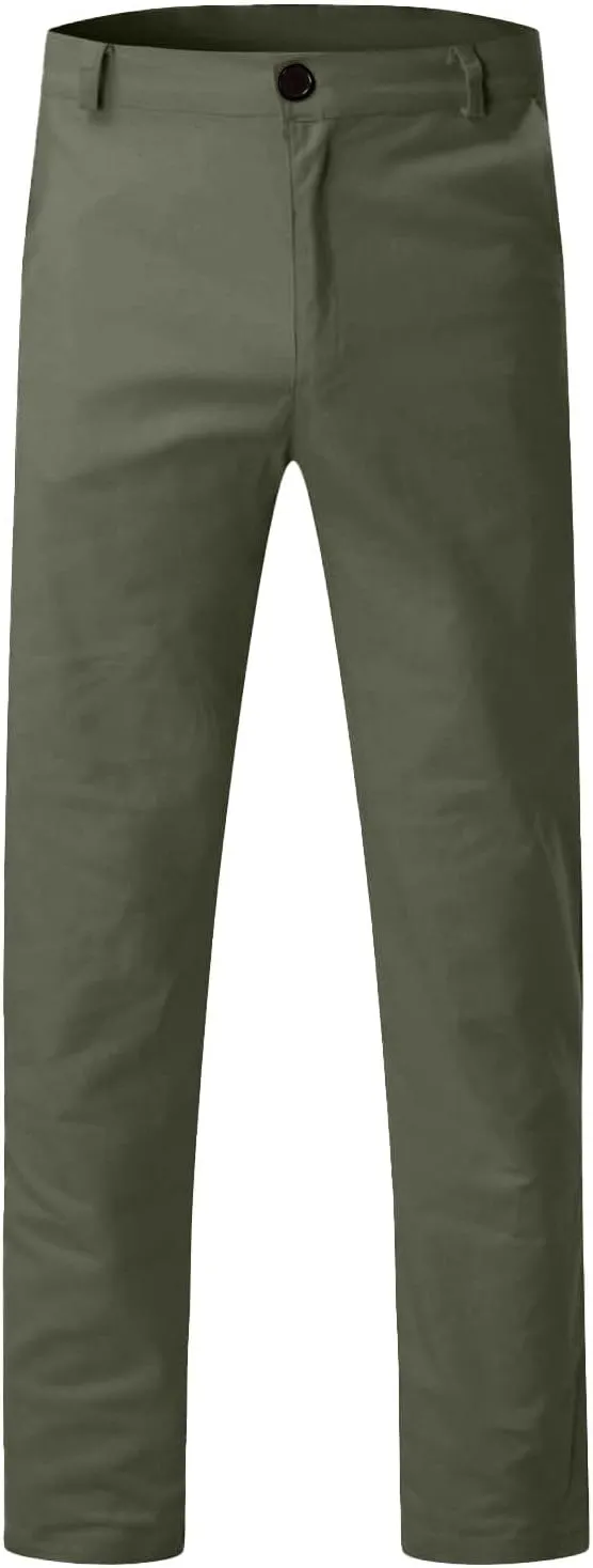 Men's Tapered Golf Joggers Straight Leg Slim Fit Canvas Work Pant Elastic Waist Drawstring Pant with Multi Pockets