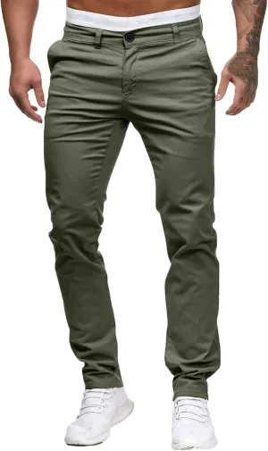Men's Tapered Golf Joggers Straight Leg Slim Fit Canvas Work Pant Elastic Waist Drawstring Pant with Multi Pockets