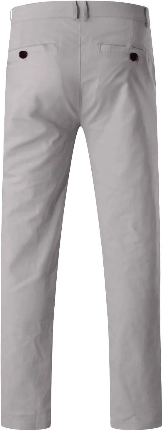 Men's Tapered Golf Joggers Straight Leg Slim Fit Canvas Work Pant Elastic Waist Drawstring Pant with Multi Pockets