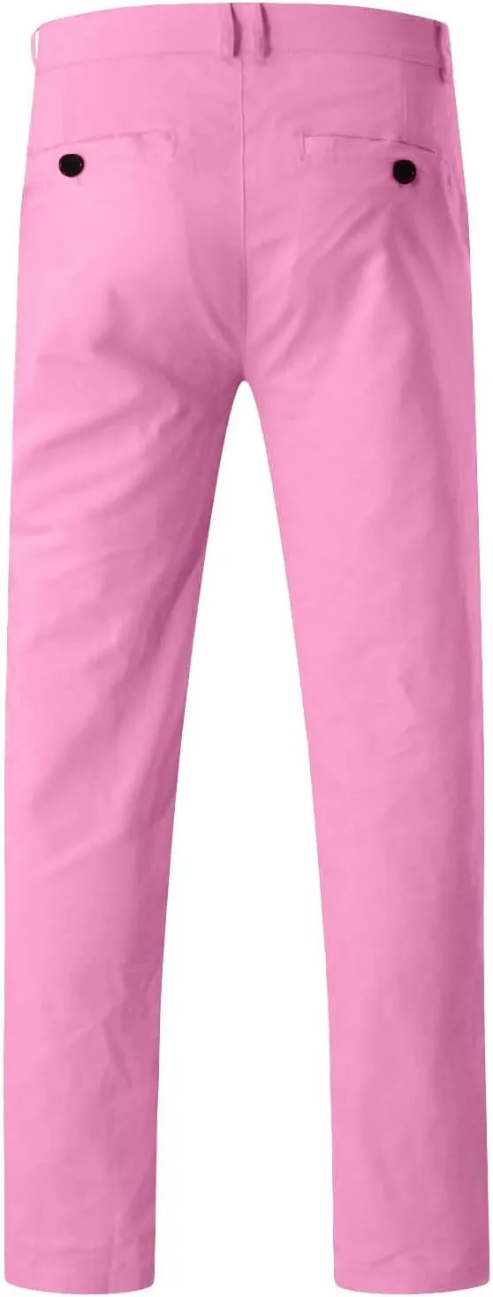 Men's Tapered Golf Joggers Straight Leg Slim Fit Canvas Work Pant Elastic Waist Drawstring Pant with Multi Pockets