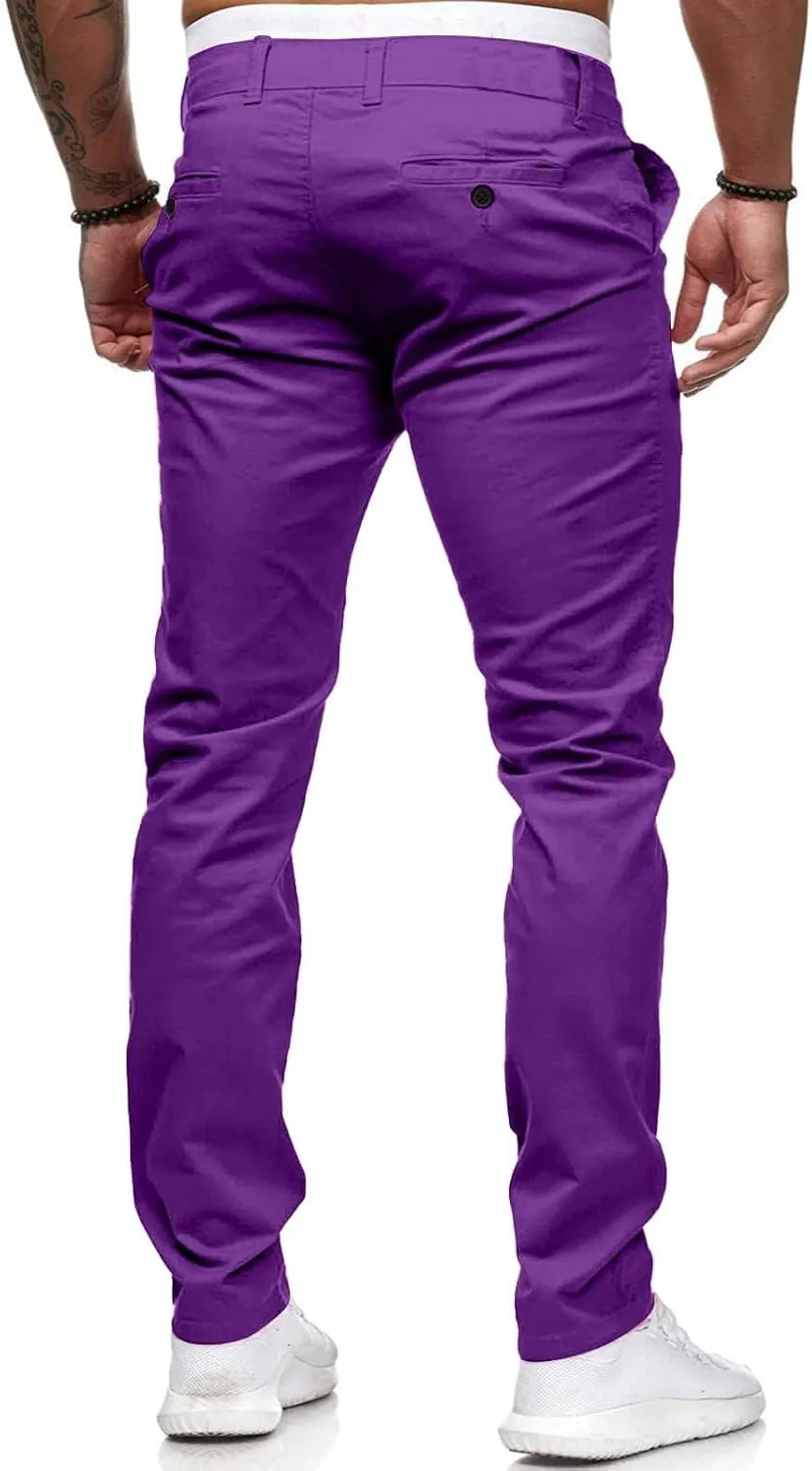 Men's Tapered Golf Joggers Straight Leg Slim Fit Canvas Work Pant Elastic Waist Drawstring Pant with Multi Pockets