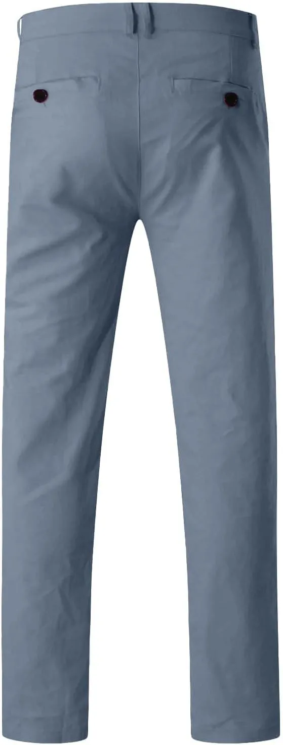 Men's Tapered Golf Joggers Straight Leg Slim Fit Canvas Work Pant Elastic Waist Drawstring Pant with Multi Pockets