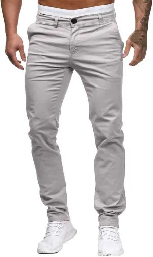 Men's Tapered Golf Joggers Straight Leg Slim Fit Canvas Work Pant Elastic Waist Drawstring Pant with Multi Pockets