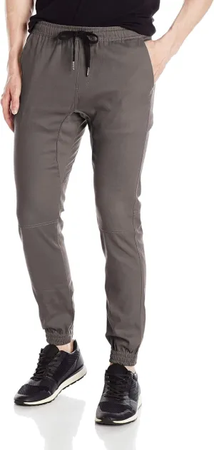 Men's Twill Jogger Pants Soft Stretch Slim Fit Trousers