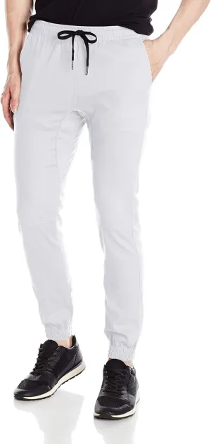 Men's Twill Jogger Pants Soft Stretch Slim Fit Trousers