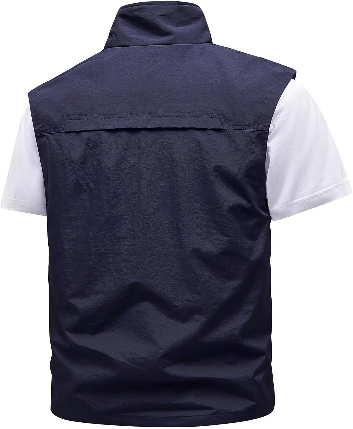 Mens Vests Outerwear Windproof Softshell Vest Casual Lightweight Sleeveless Jacket Vest Zip Pockets Vest for Hiking