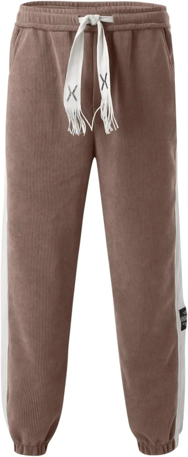 Mens Workout Cargo Sweatpants Pants Athletic Drawstring Pant with Pockets Men's Heavyweight Fleece Cargo Sweatpants