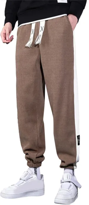 Mens Workout Cargo Sweatpants Pants Athletic Drawstring Pant with Pockets Men's Heavyweight Fleece Cargo Sweatpants