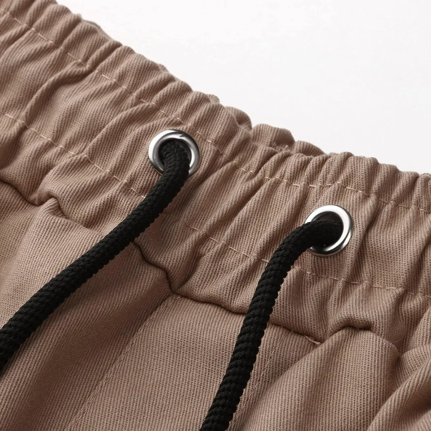 Mens Workout Cargo Sweatpants Pants Pockets Men's Pants Mens Active Athletic Sweatpants Fleece Open Bottom Drawstring