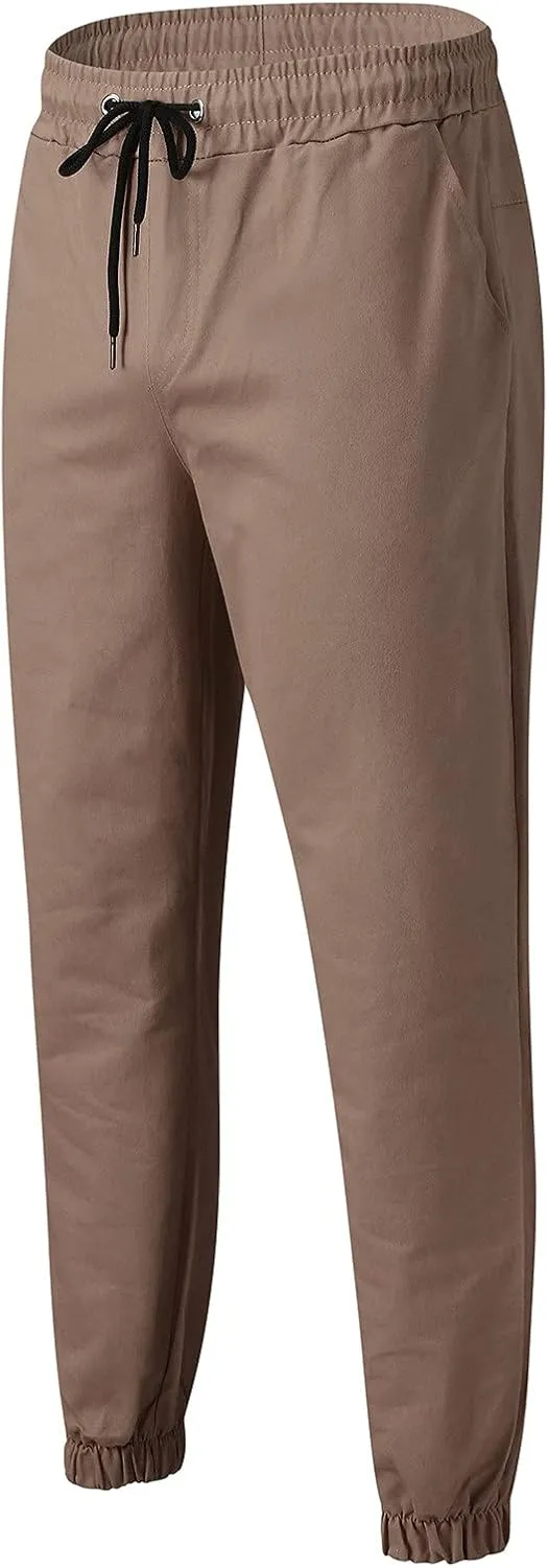 Mens Workout Cargo Sweatpants Pants Pockets Men's Pants Mens Active Athletic Sweatpants Fleece Open Bottom Drawstring