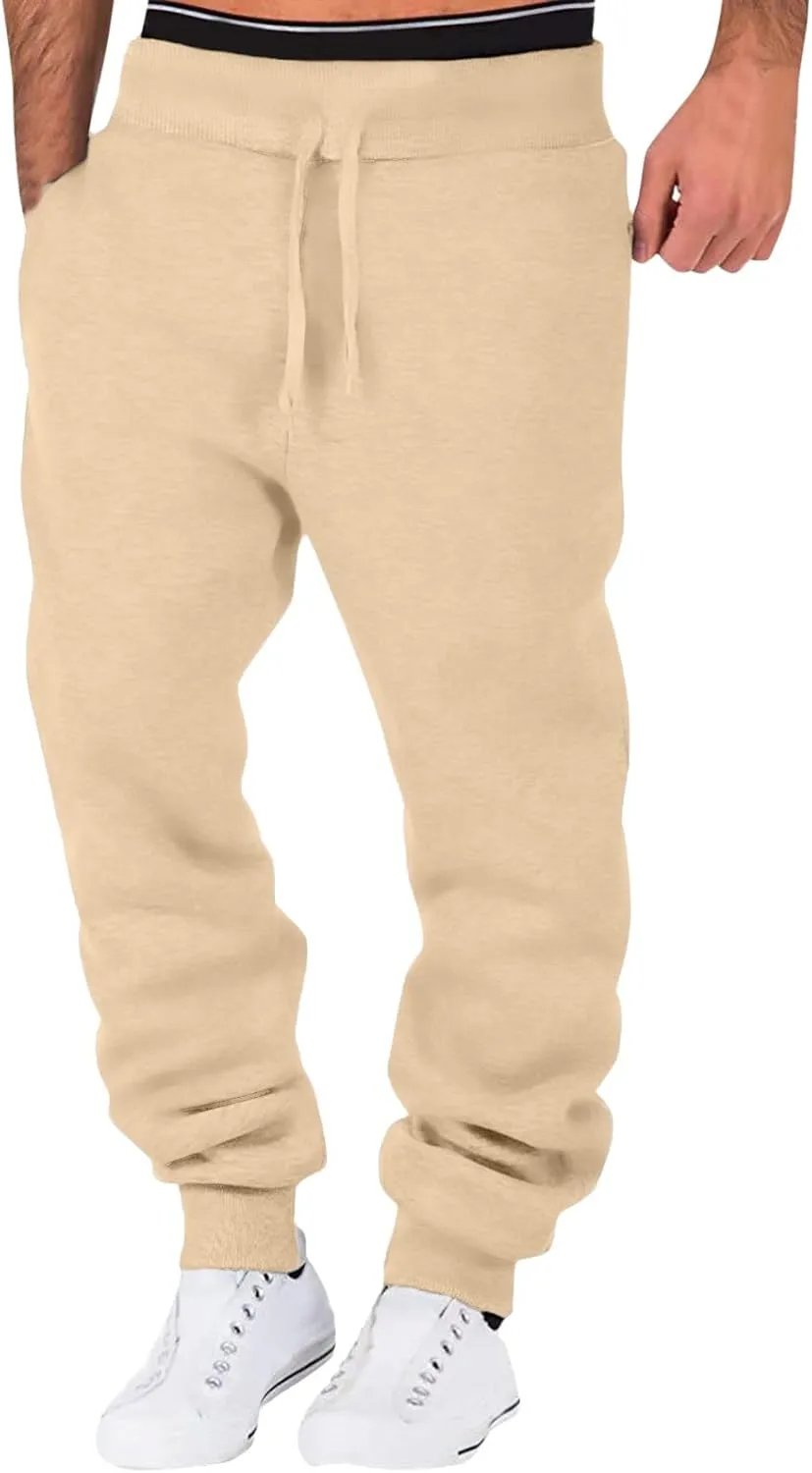 Mens Workout Cargo Sweatpants Trousers Mens Sweatpant Men Joggers Pants Mens Trendy Comfortable Drawstring Work Pants