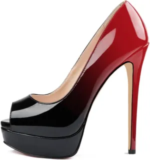 MERUMOTE Women's Platform Stiletto Heels Shoes Peep Toe Pumps 6 inch Heels for Dress Wedding Party