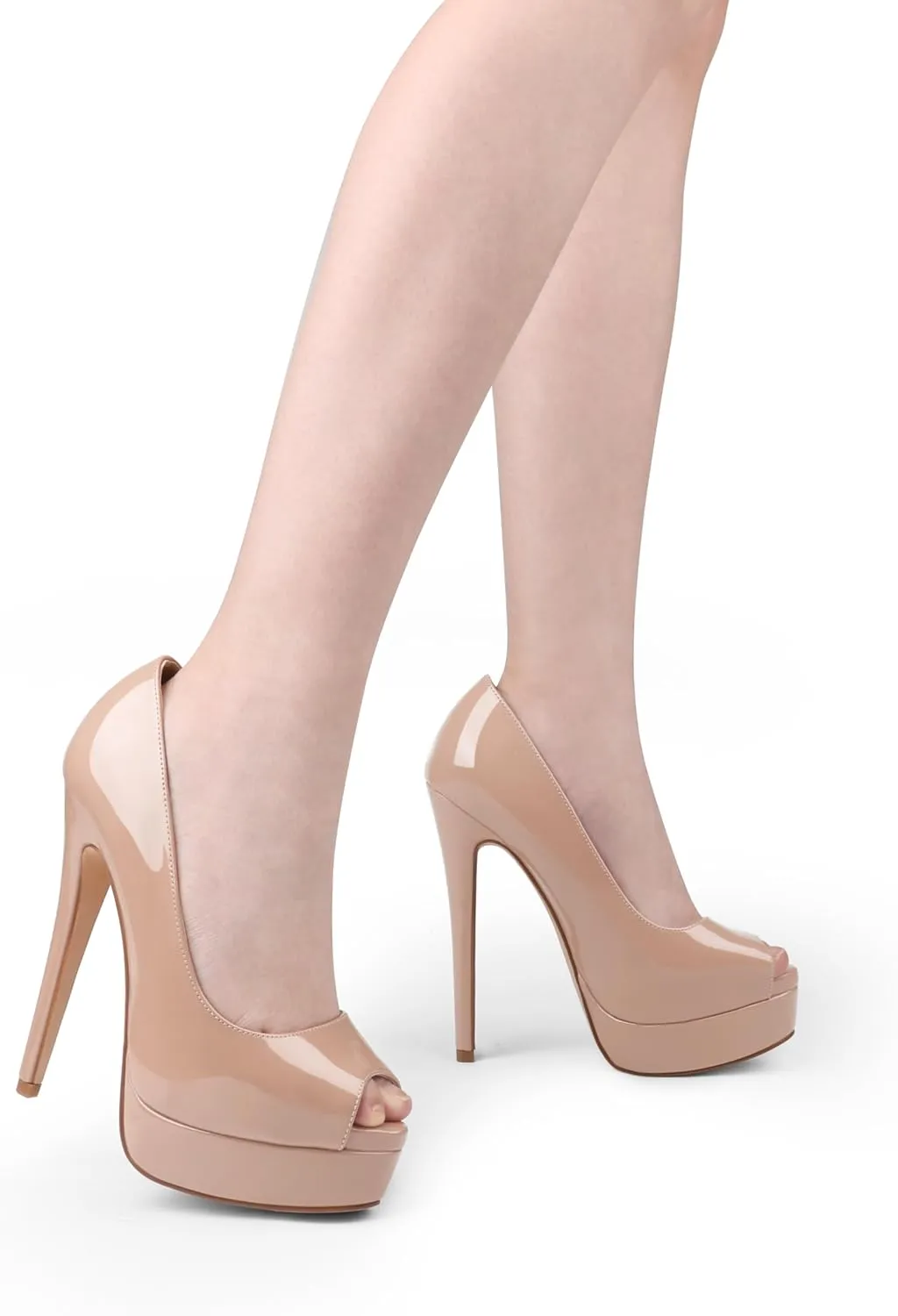 MERUMOTE Women's Platform Stiletto Heels Shoes Peep Toe Pumps 6 inch Heels for Dress Wedding Party