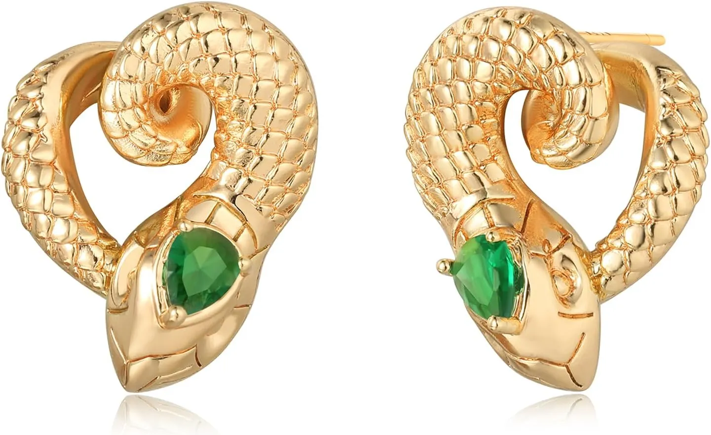 MEVECCO Dainty Snake Earrings Studs for Women - 18K Gold Plated Boho Small Tiny Minimalist Stud Earrings