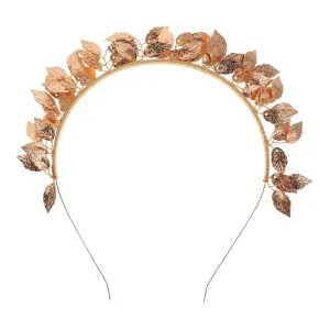 Mikinona Gold Wedding Tiara Crown Bridal Decorations Goddess Crown Headpiece for Bride