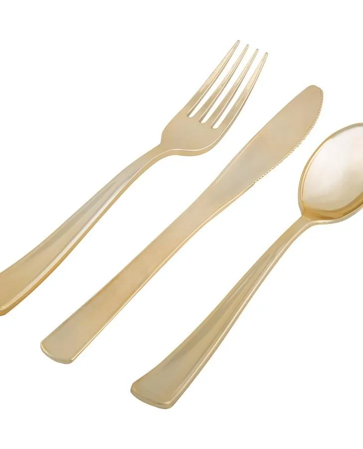 Mint Gold Coupe Pattern 56 Pc Party Set (Setting for 8)
