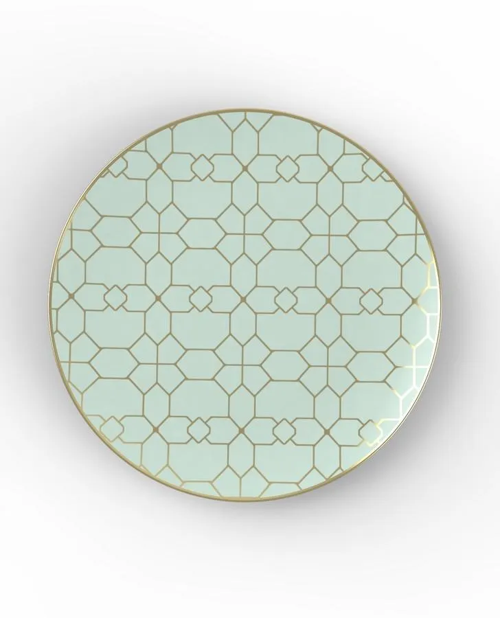 Mint Gold Coupe Pattern 56 Pc Party Set (Setting for 8)
