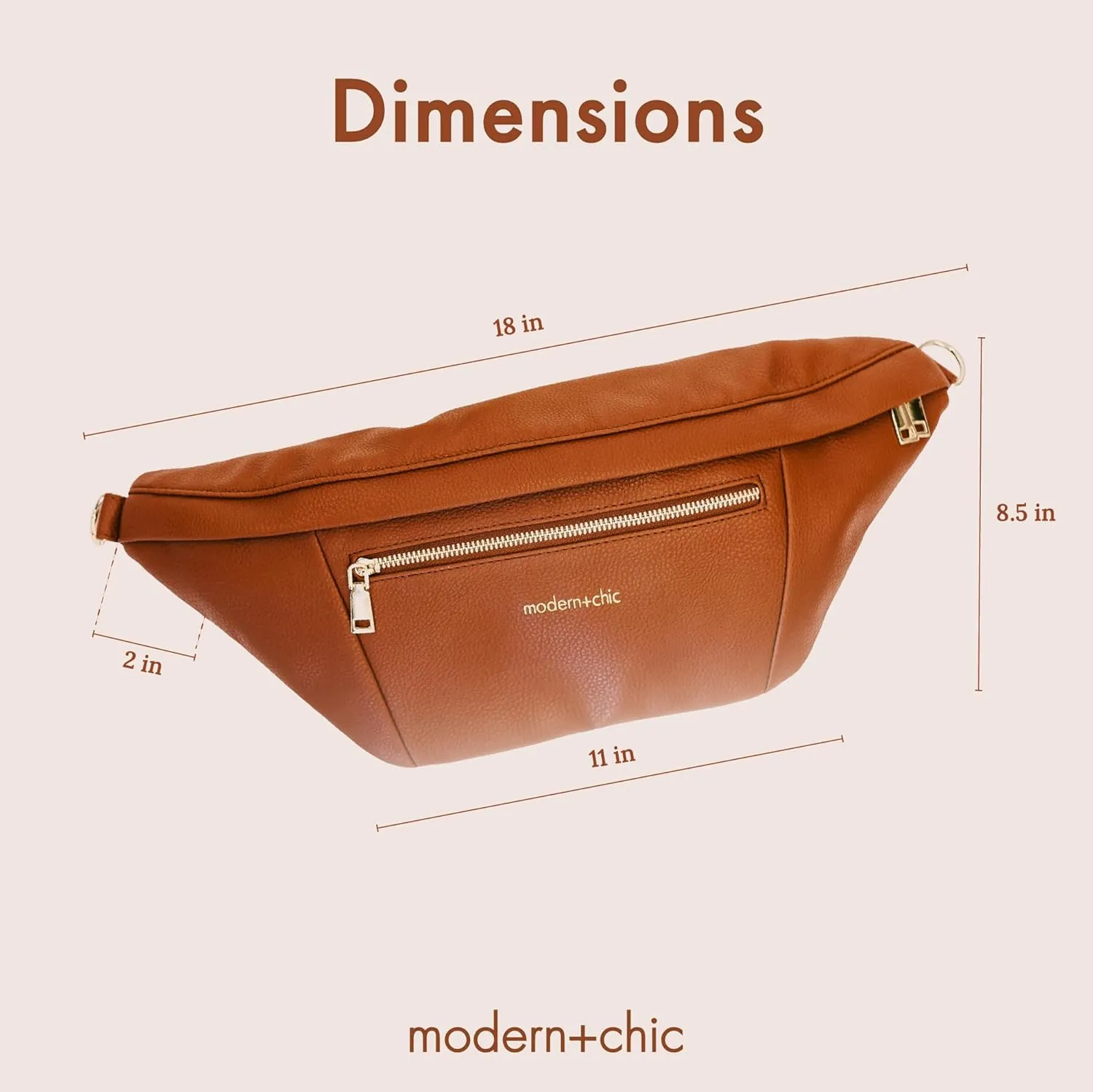 Modern Chic Sling Bags for Women - Presley Oversized Sling Bag, Vegan Leather Crossbody Bag with Strap & Multiple Pockets (Camel)