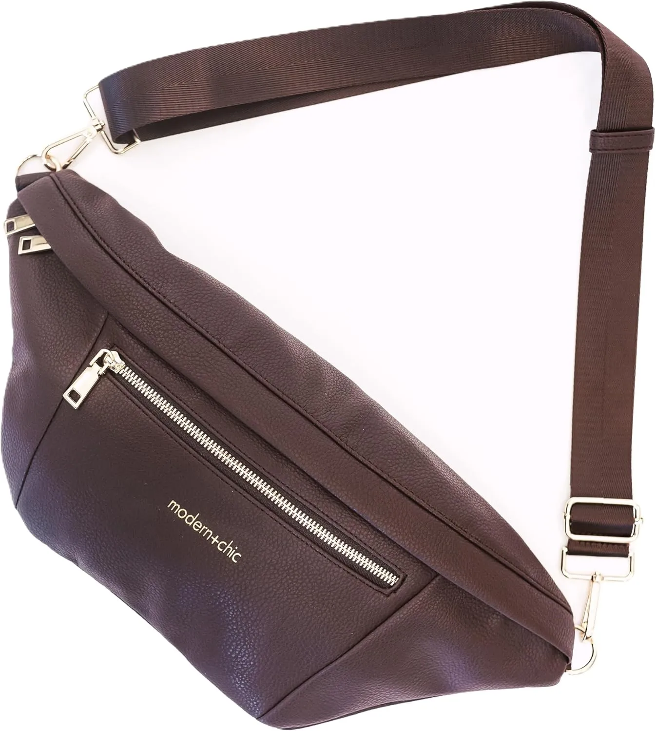 Modern Chic Sling Bags for Women - Presley Oversized Sling Bag, Vegan Leather Crossbody Bag with Strap & Multiple Pockets (Coffee)