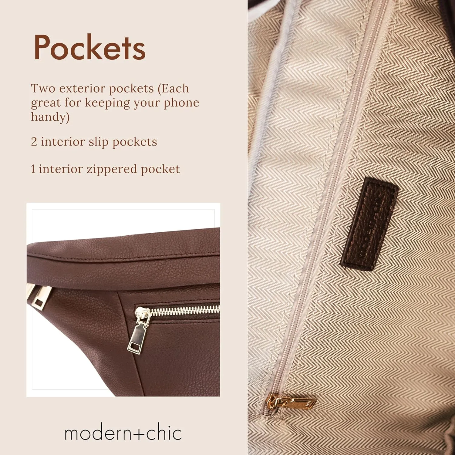 Modern Chic Sling Bags for Women - Presley Oversized Sling Bag, Vegan Leather Crossbody Bag with Strap & Multiple Pockets (Coffee)