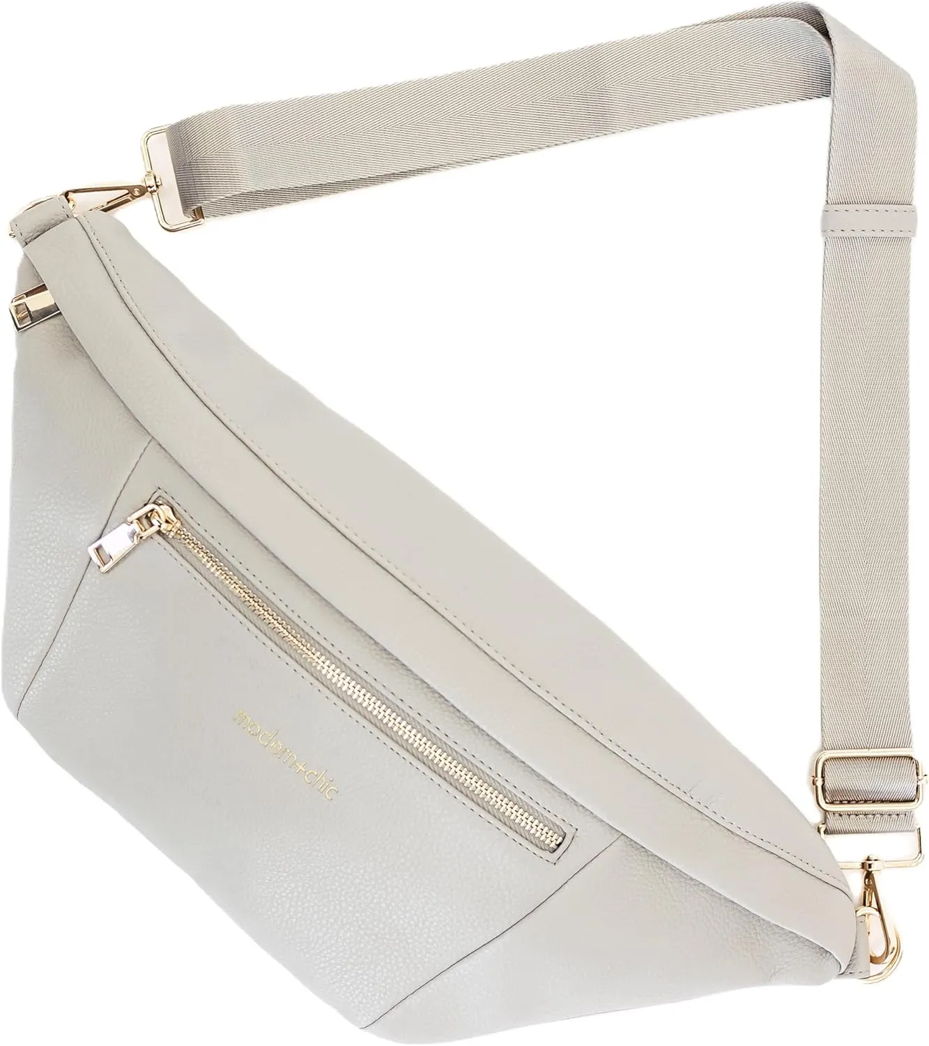 Modern Chic Sling Bags for Women - Presley Oversized Sling Bag, Vegan Leather Crossbody Bag with Strap & Multiple Pockets (Dove Grey)