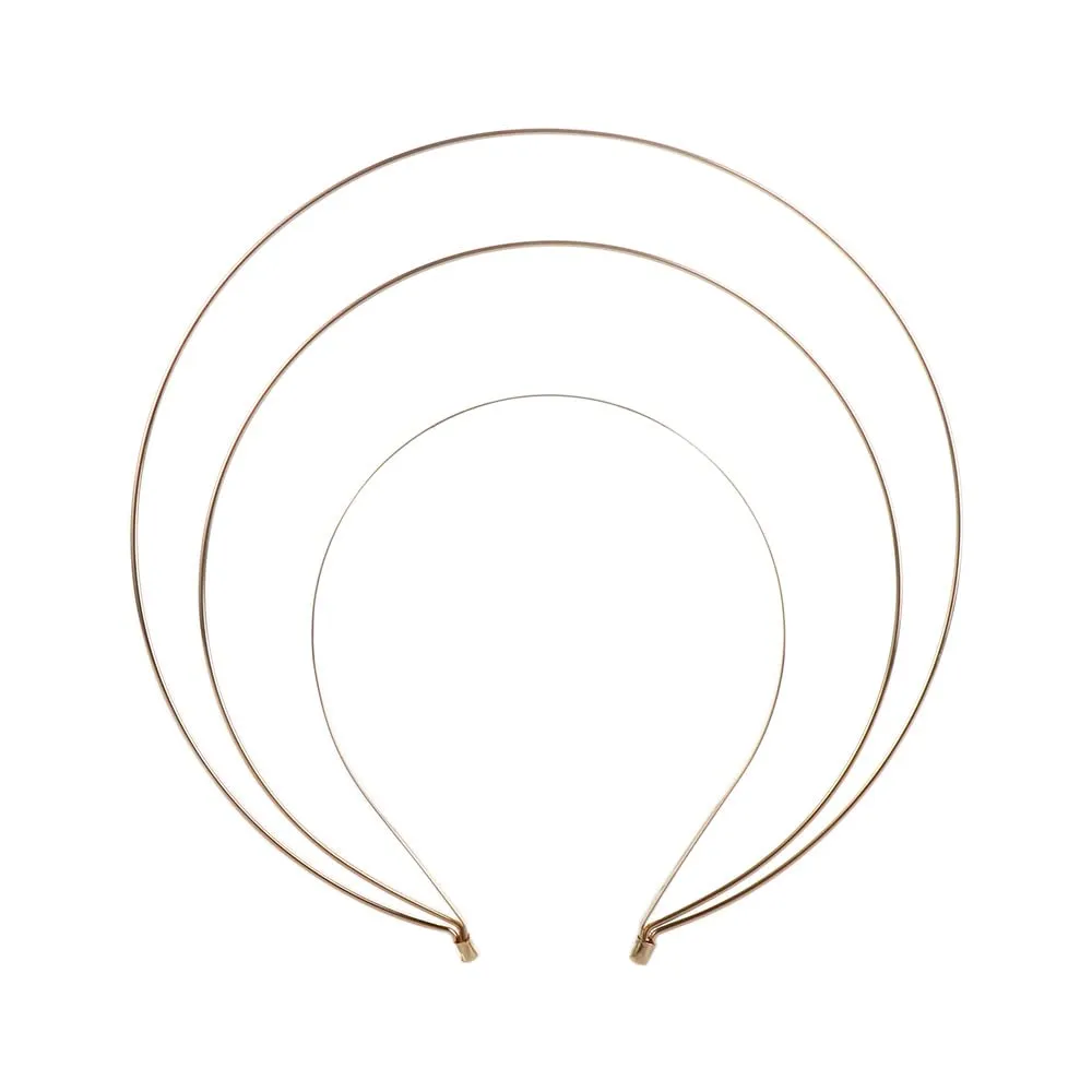Multi-layer Metal Hair Hoops, Metal Hair Crown Hair Hoop Metal Base Headband Headwear Hair Accessories for Women(3layer,gold)