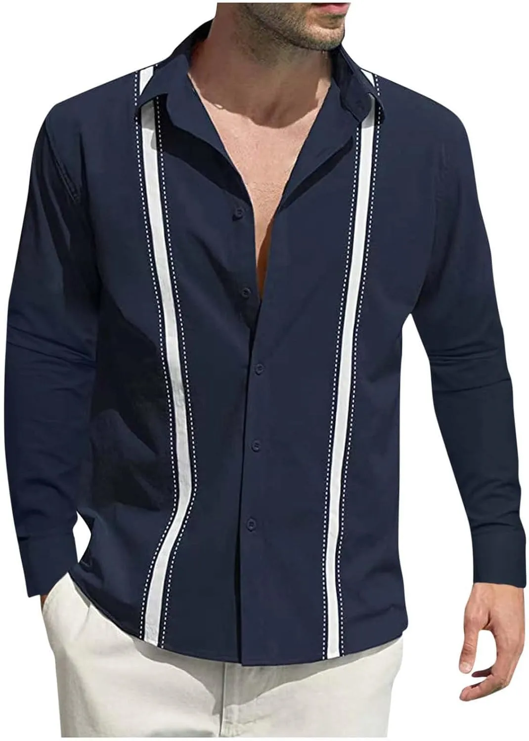 Muscularfit Linen Shirts for Men 2023 Regular Fit Long Sleeve Casual Button Down T Shirt Spring Work Solid Tees Shirt Clothes
