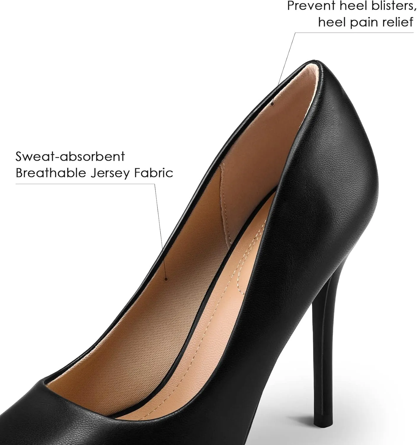 mysoft Women's High Heels Pumps Closed Pointed Toe Stiletto 4IN Heels Dress Wedding Shoes