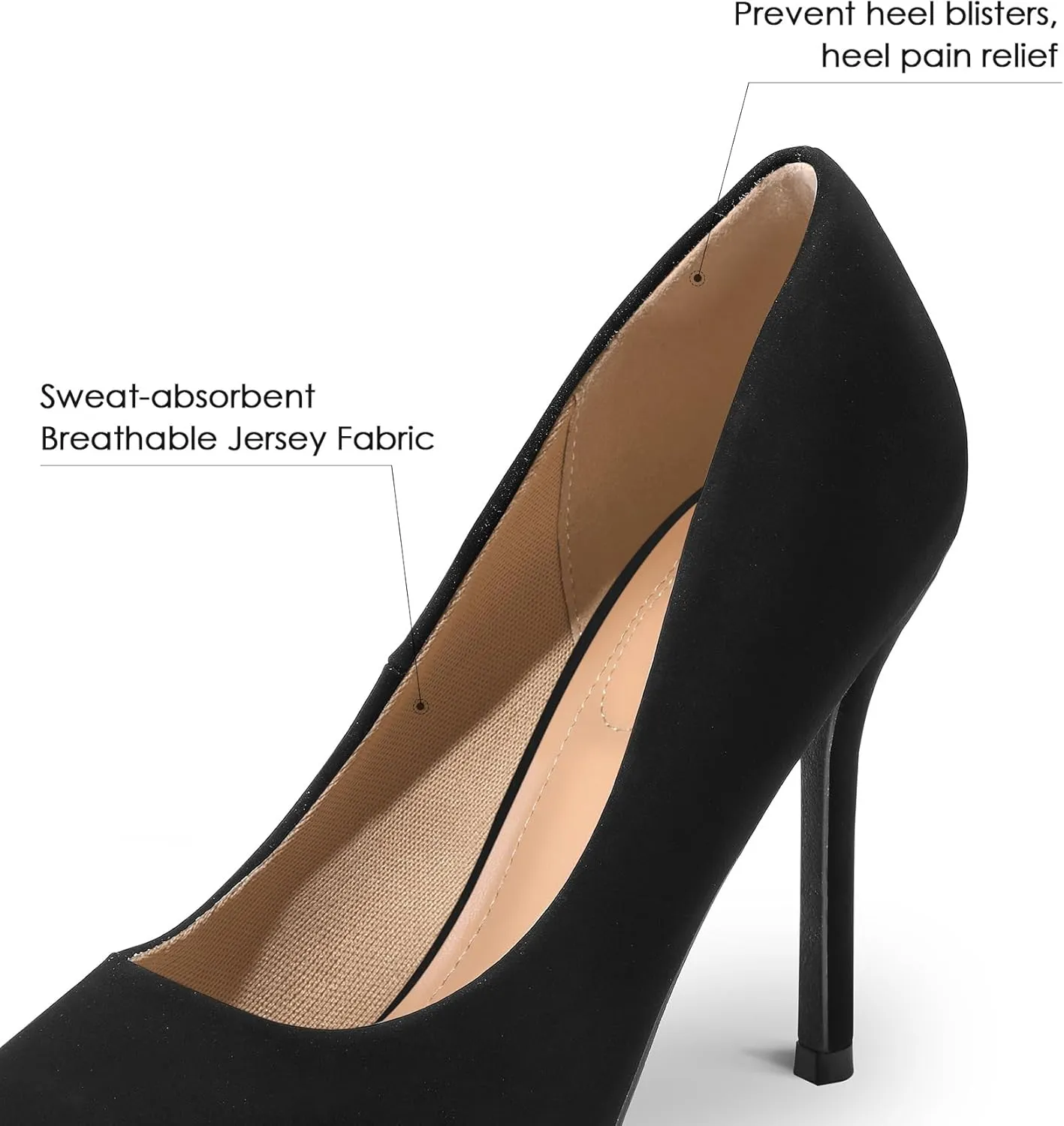 mysoft Women's High Heels Pumps Closed Pointed Toe Stiletto 4IN Heels Dress Wedding Shoes
