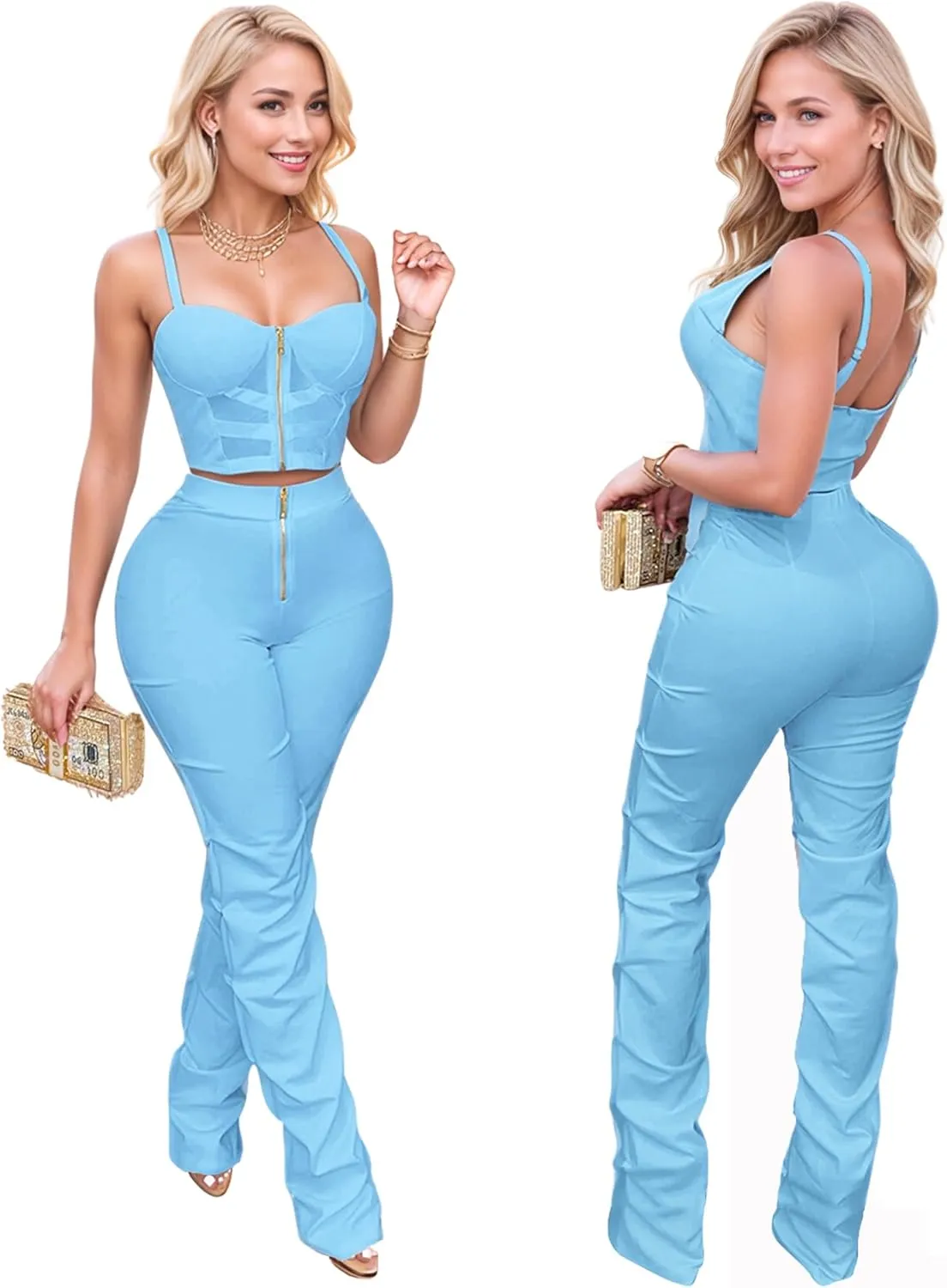 Nagfar Women Sexy Jumpsuits Two Piece Set Romper Outfit Clubwear