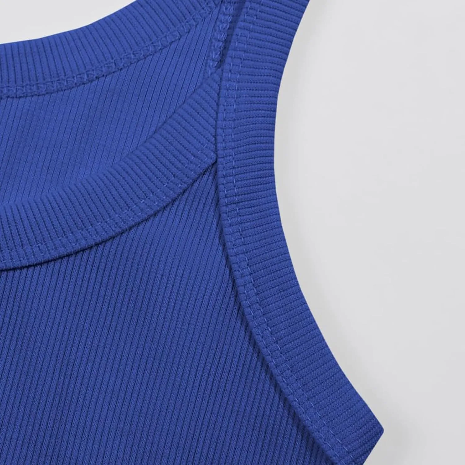 NBXNZWF Women's Ribbed Tank Tops Sleeveless Stretchy 2025 Summer Casual U-Neck Camisole Spaghetti Strap Cami Undershirts