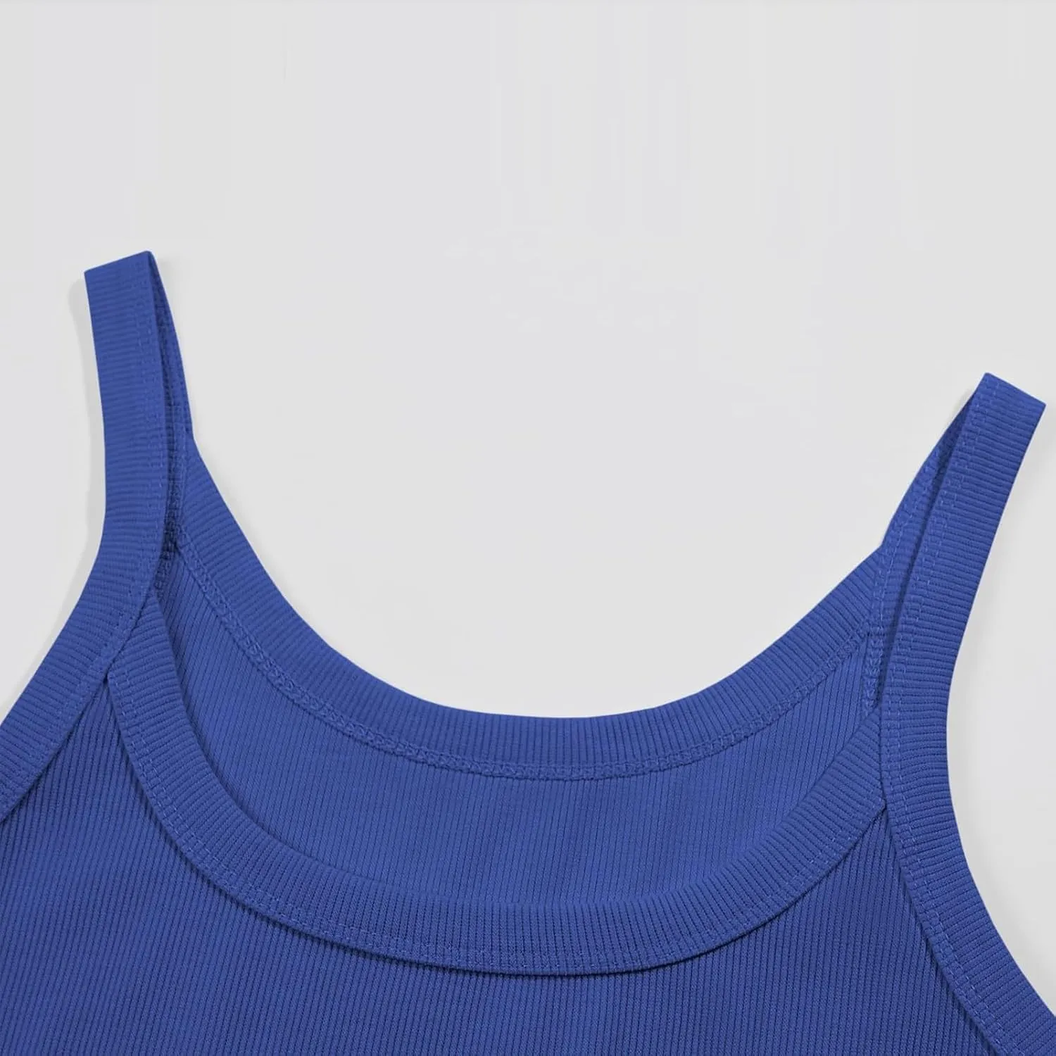NBXNZWF Women's Ribbed Tank Tops Sleeveless Stretchy 2025 Summer Casual U-Neck Camisole Spaghetti Strap Cami Undershirts