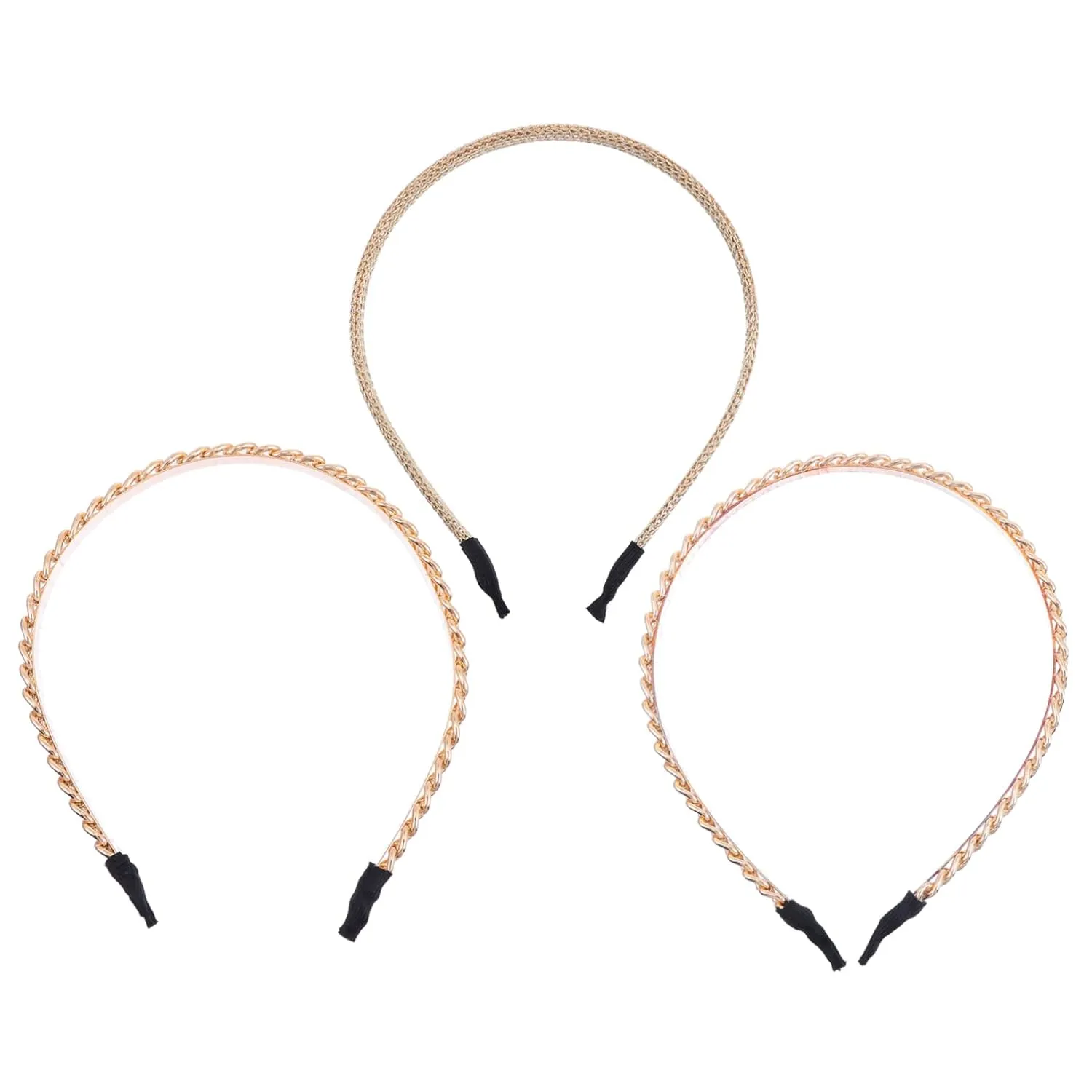 NOLITOY Metallic Hairband Gold Accents Fashion Elegant Alloy Chain Headband for Women for Bride Headdress