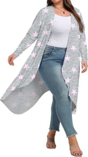 OLRIK Plus Size Cardigan for Women Trendy Lightweight Fall Clothes Long Duster Cardigans for Women with Pockets