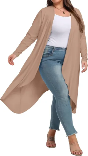 OLRIK Plus Size Cardigan for Women Trendy Lightweight Fall Clothes Long Duster Cardigans for Women with Pockets