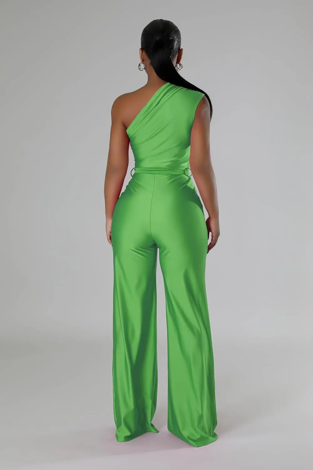 One Piece Jumpsuits for Women Casual Wide Leg Pants Set Holiday Outfits Sexy Romper Clubwear with Belt