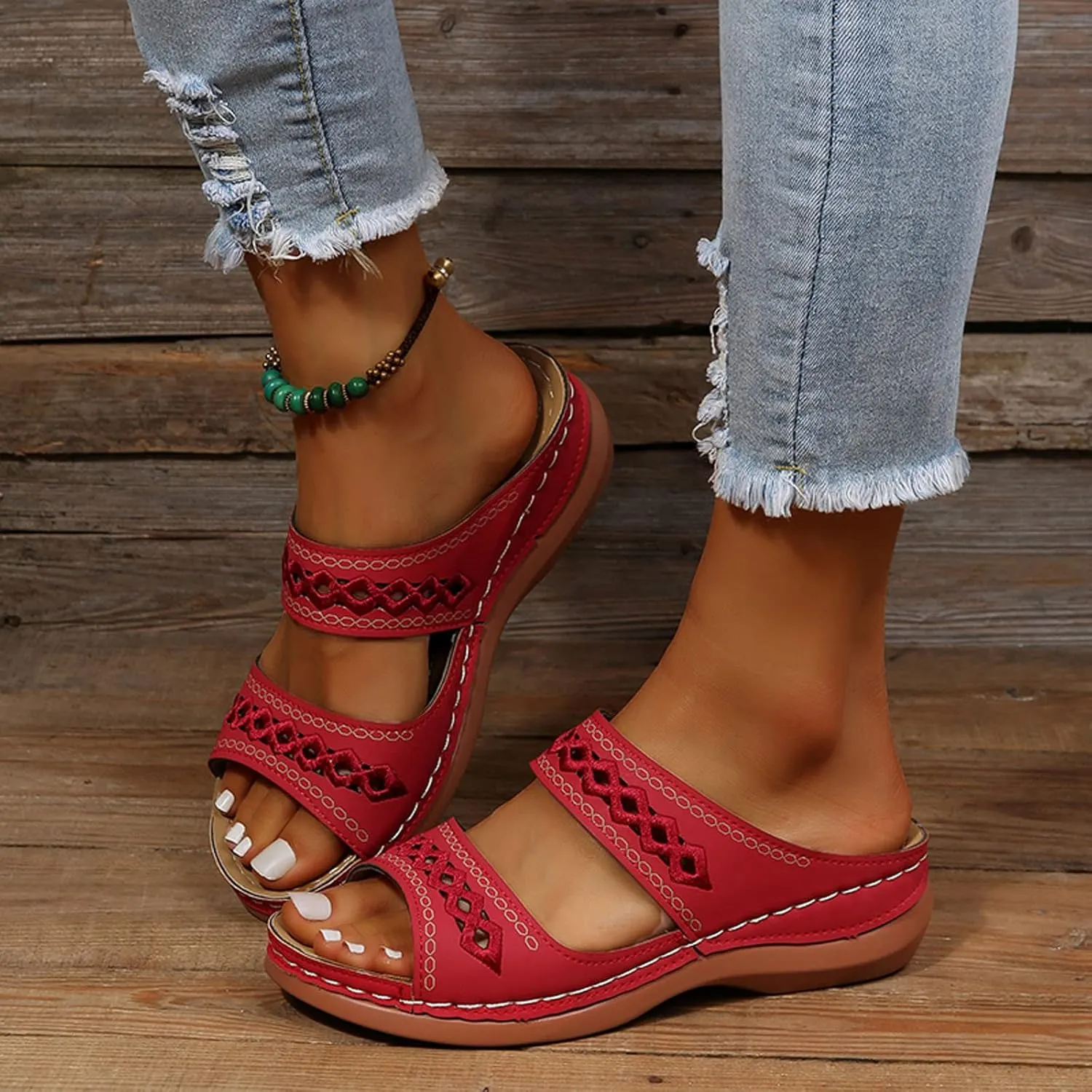 Ortho Flip Flops for Women with Arch Support Womens Orthopedic Flip Flops Sexy Beach Sandals for Women Dressy Summer Ladies Black Wedge Sandals T Strap Walking Shoes for Women Black Sandal Heels