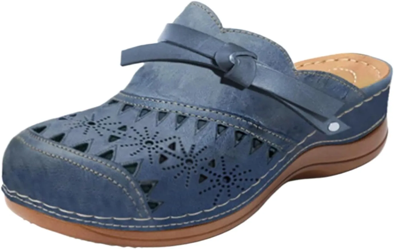 Orthopedic Platform Sandals for Women 2025 Trendy Closed Toe Comfortable Arch Support Wedge Sandals Soft Leather Hollow out Beach Walking Hiking Slippers
