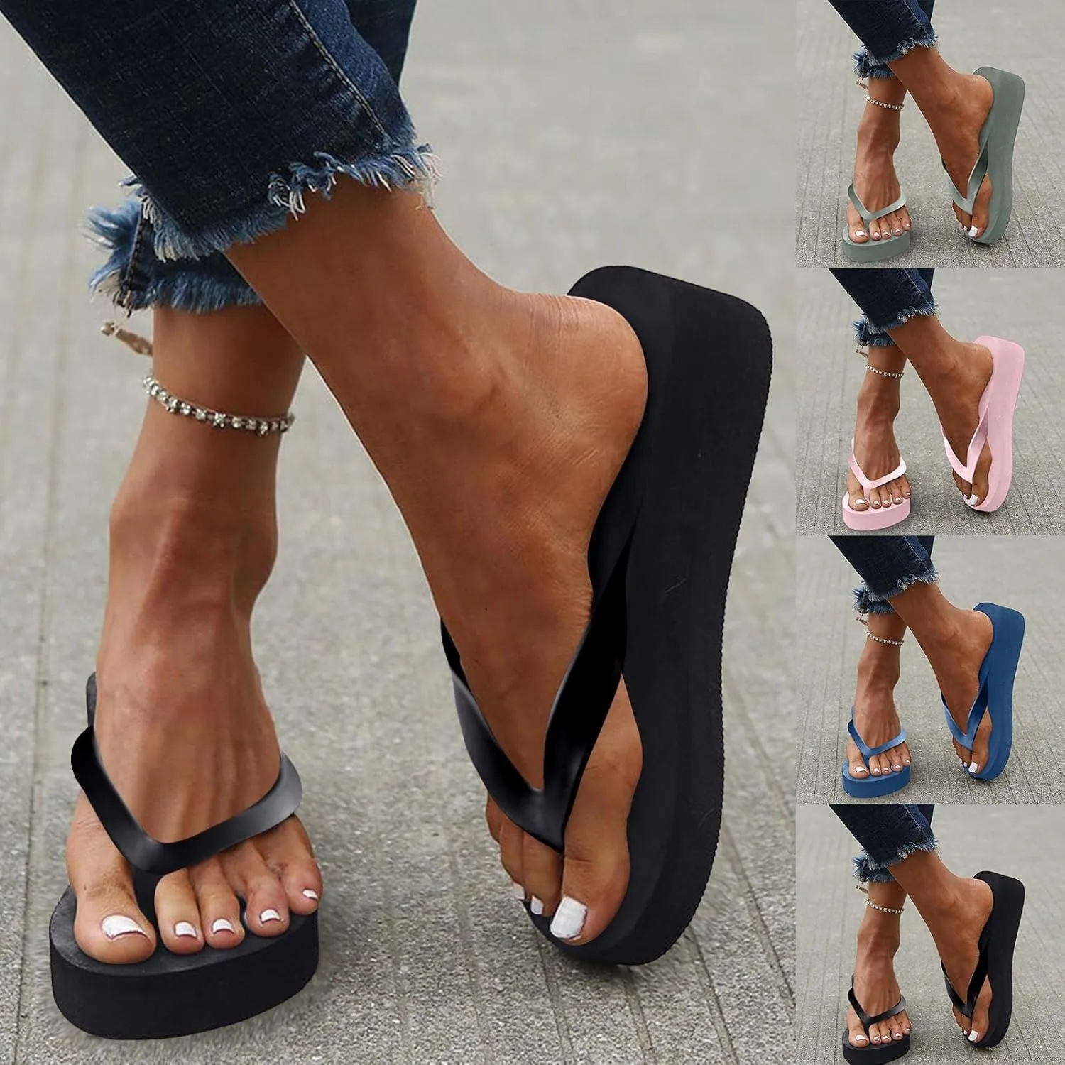 Orthopedic Sandals for Women Arch Support Wedge Sandals Flip Flops Comfortable Bohemian Slippers Summer Beach Shoes