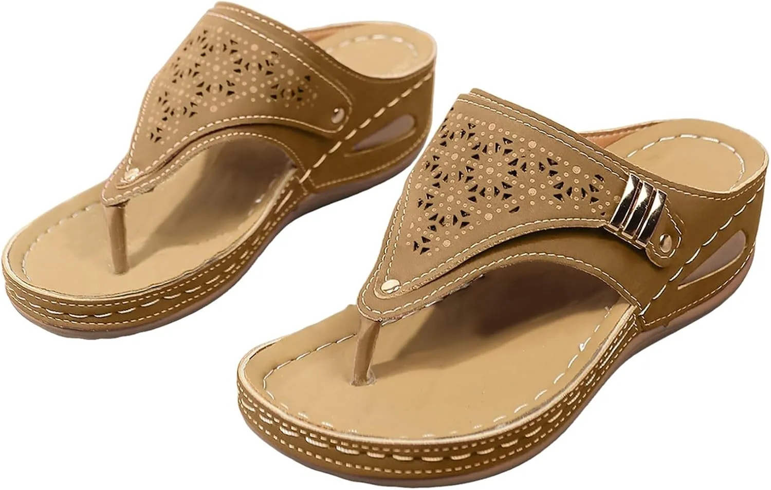 Orthopedic Sandals for Women, Women Dressy Summer Comfortable Wedge Sandals Wide Width Wedges Slip On Flip Flops