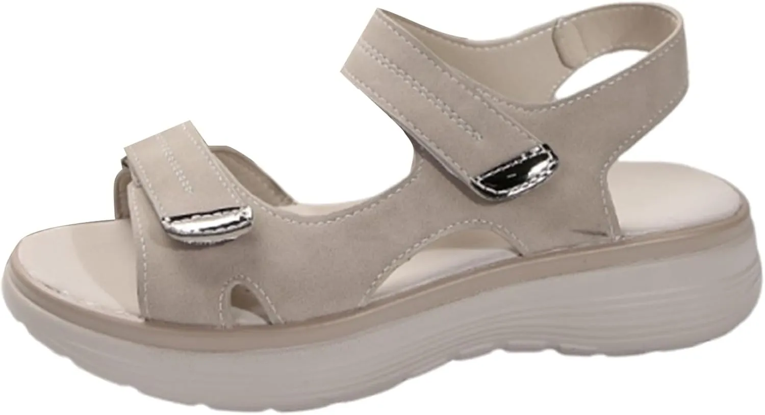 Orthopedic Wedge Sandals for Women Summer Dressy 2025,Strappy Arch Support Flat Wedges Walking Women Open Toe Ankle Strap Comfortable Platform Slip-On Shoe