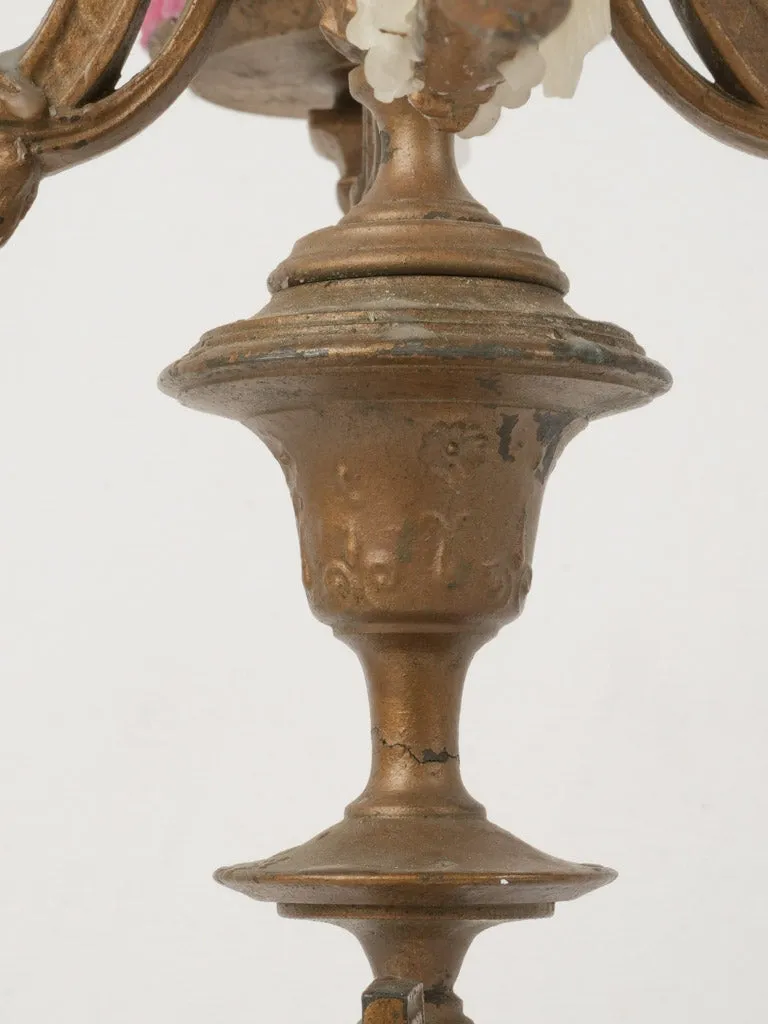 Pair of Vintage Candelabras with Black Stone Base - 1970s/80s 21¾"