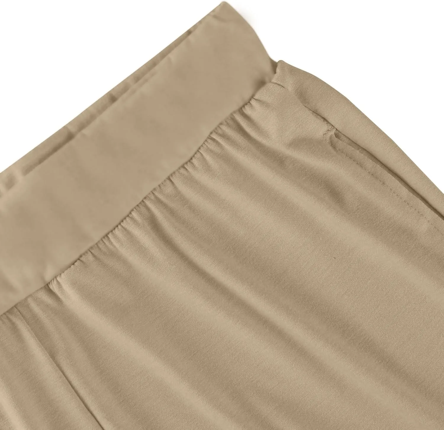 Pants for Women Plus Size Long Wide Leg High Waisted Pants Flowy Pleated Pull On Vacation Trousers with Pockets